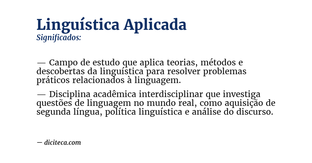 Significado de linguística aplicada