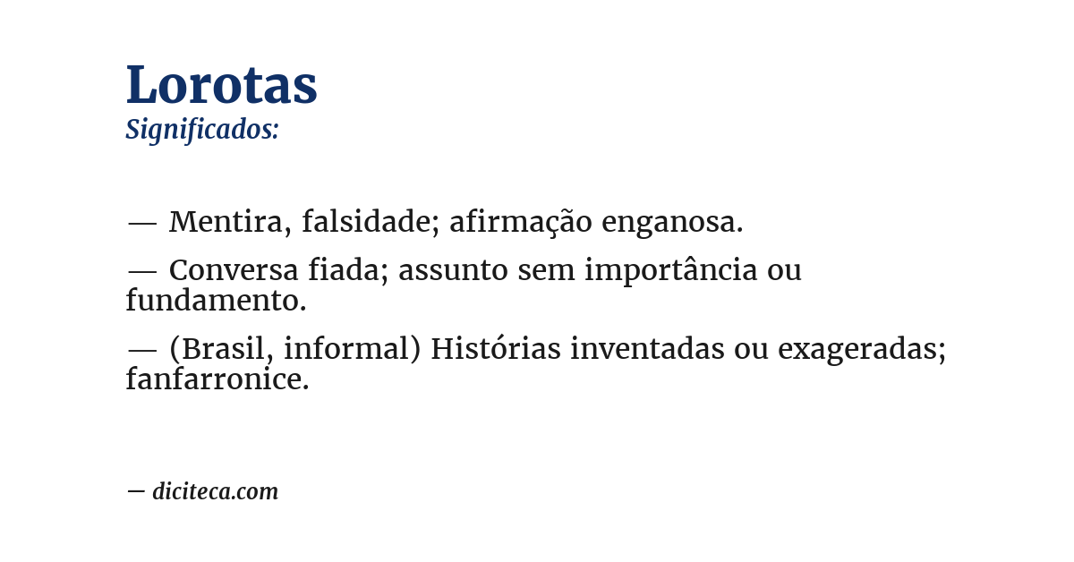 Significado de lorotas