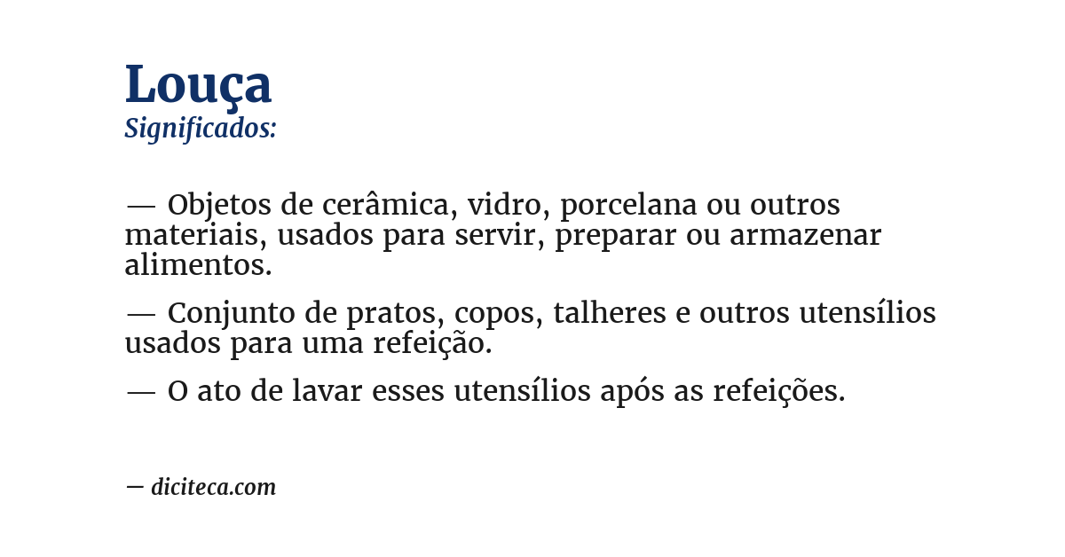 Significado de louça