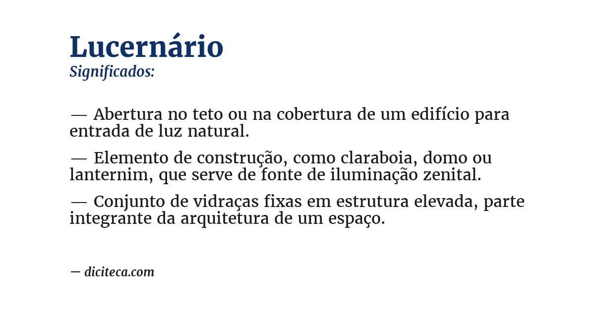 Significado de lucernário