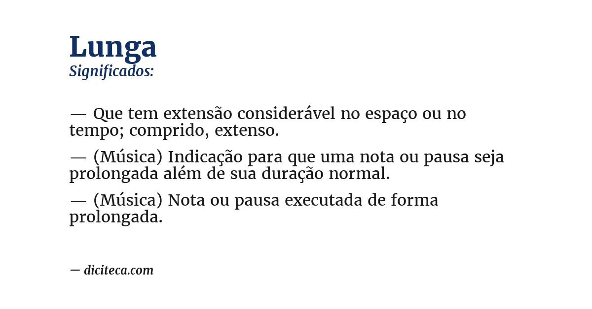 Significado de lunga