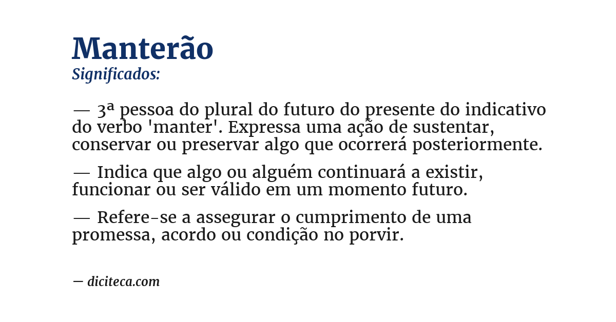 Significado de manterão
