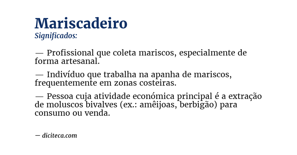 Significado de mariscadeiro