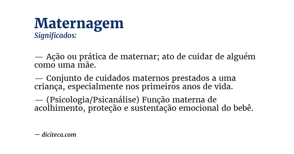 Significado de maternagem