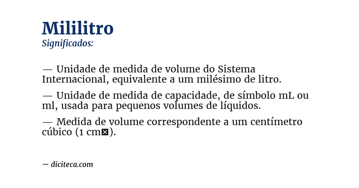 Significado de mililitro