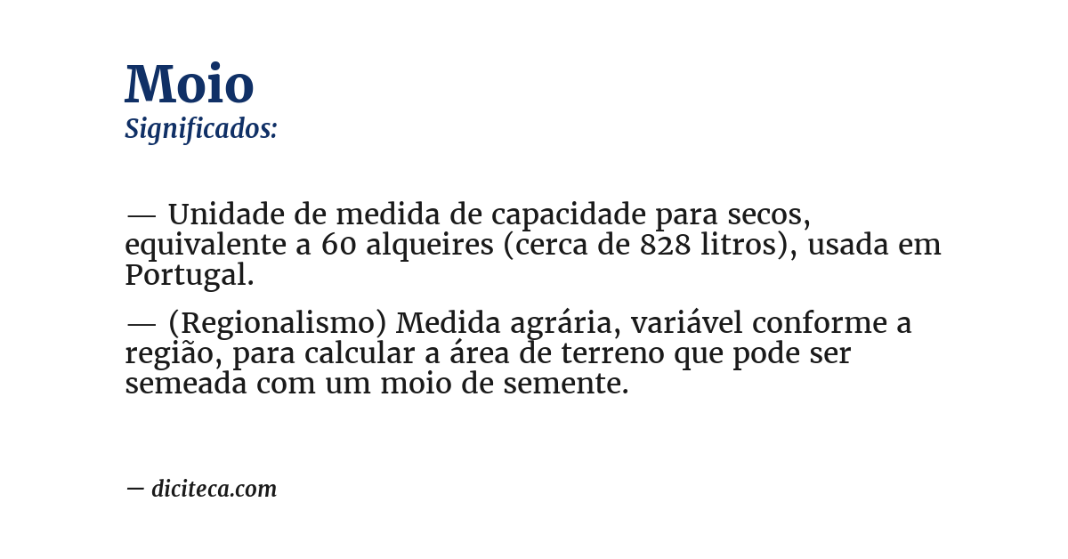 Significado de moio