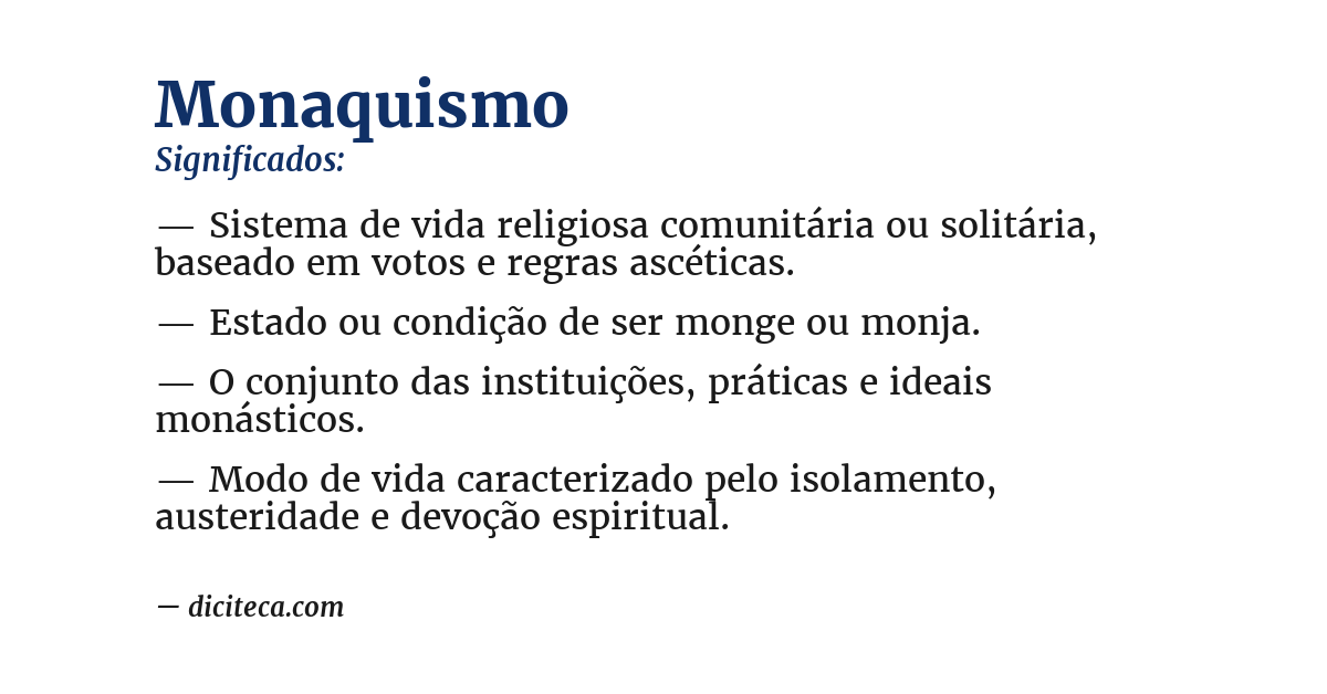 Significado de monaquismo