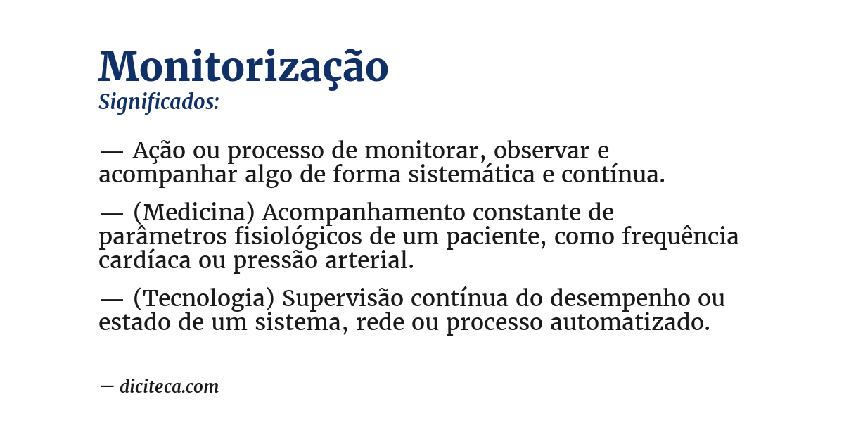 Significado de monitorização