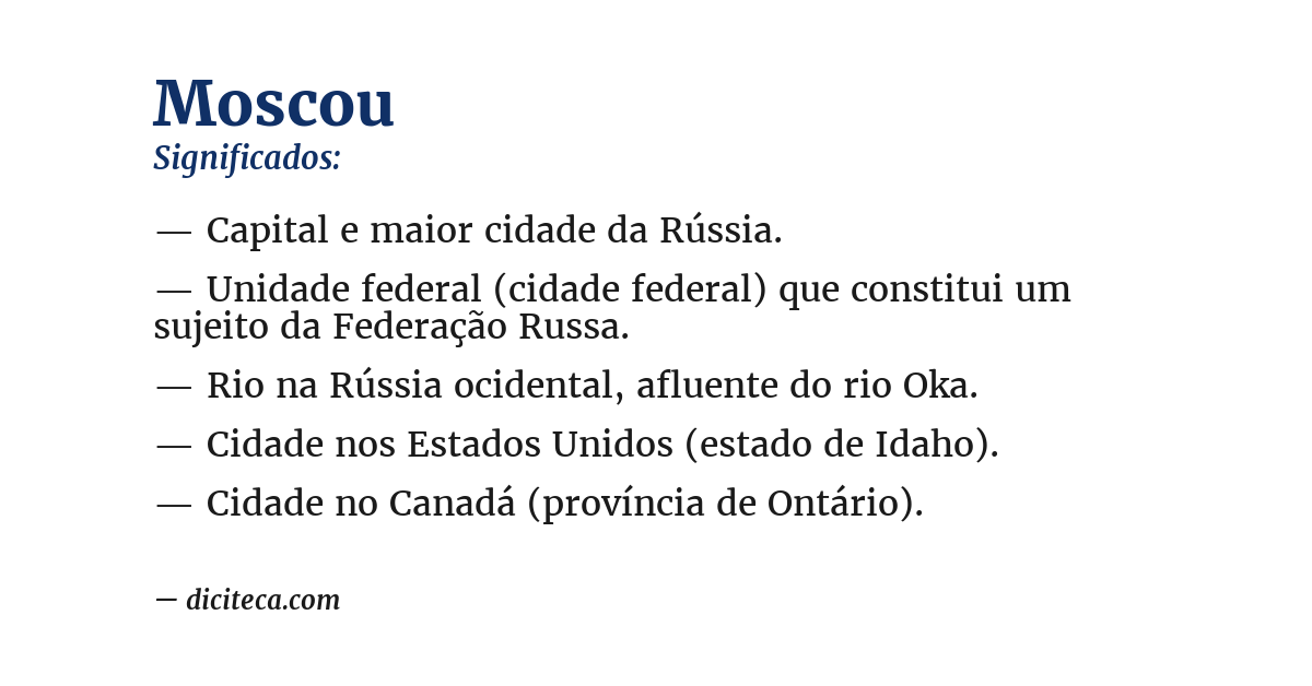 Significado de moscou