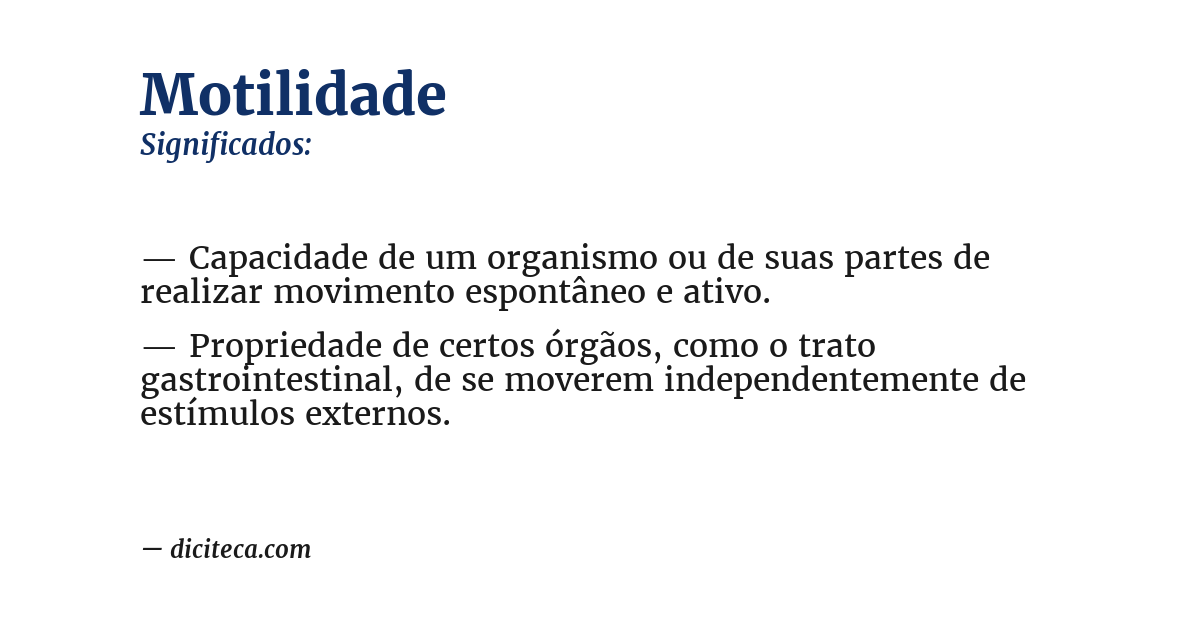 Significado de motilidade