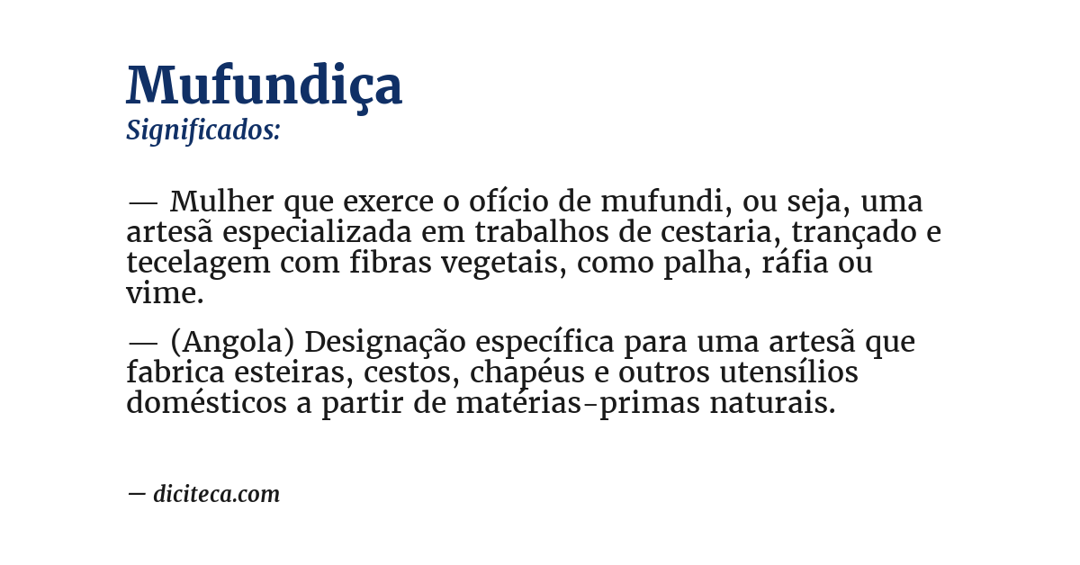 Significado de mufundiça