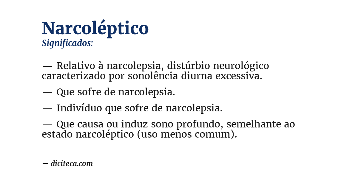 Significado de narcoléptico