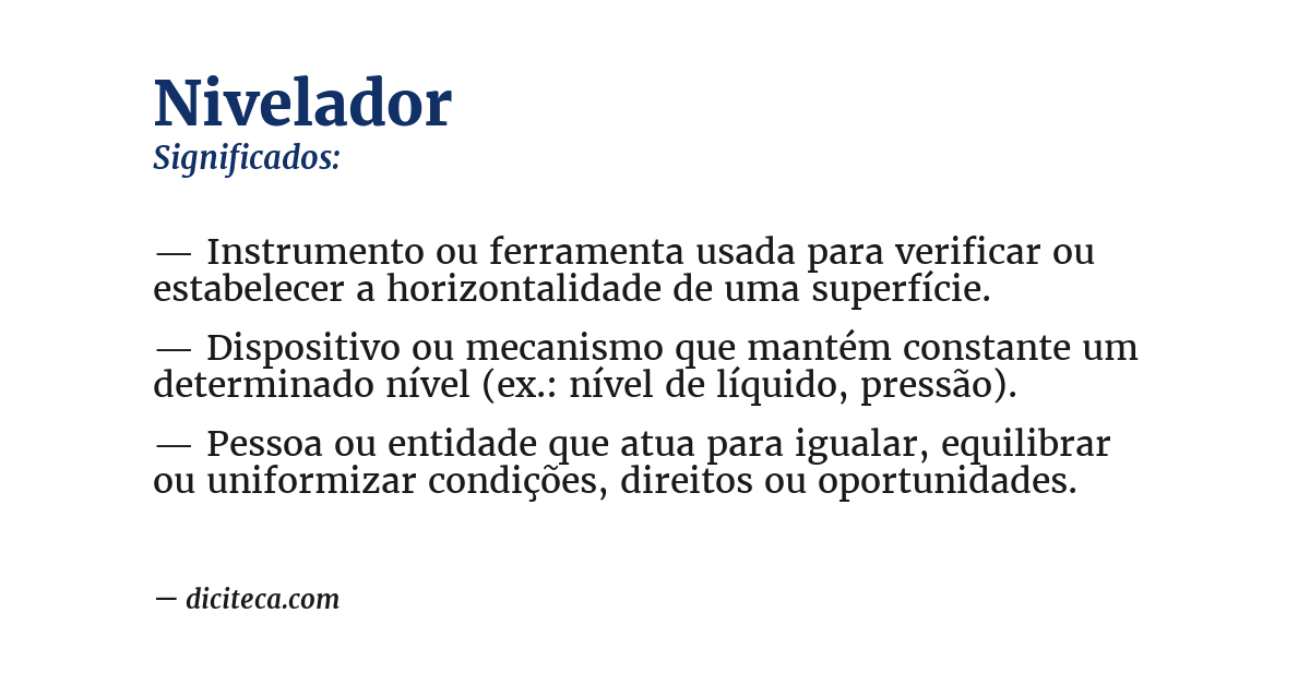 Significado de nivelador