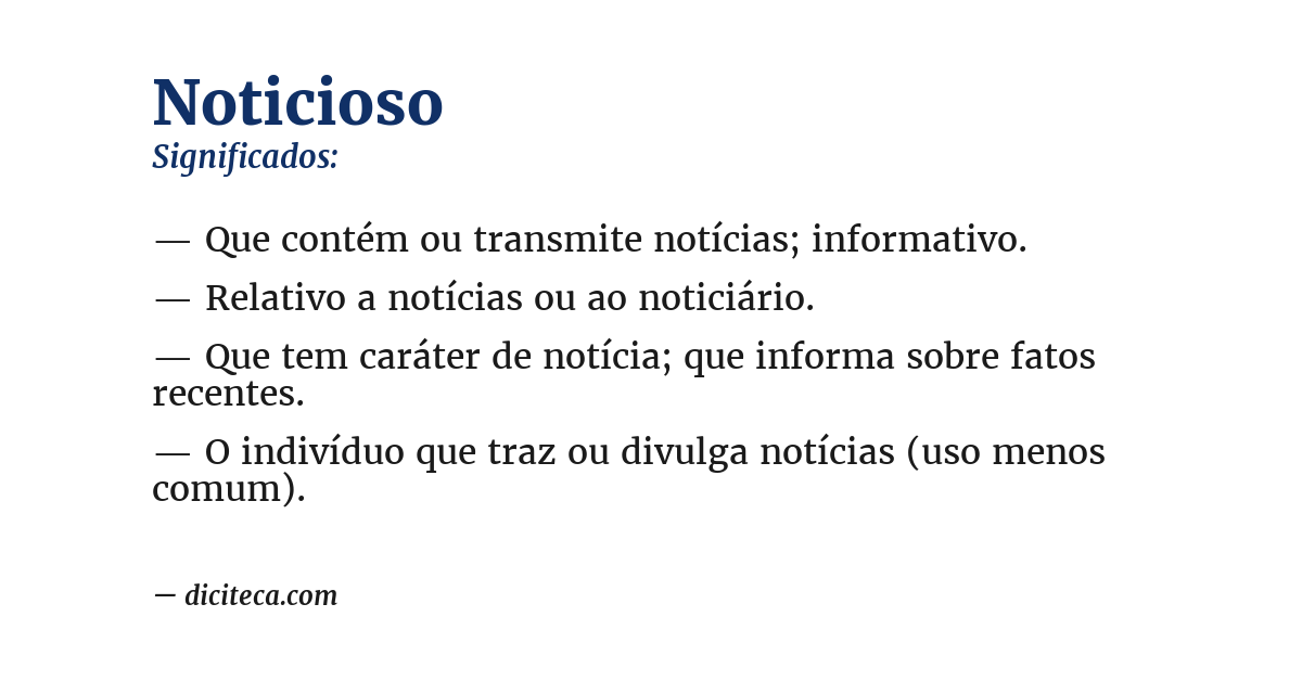 Significado de noticioso