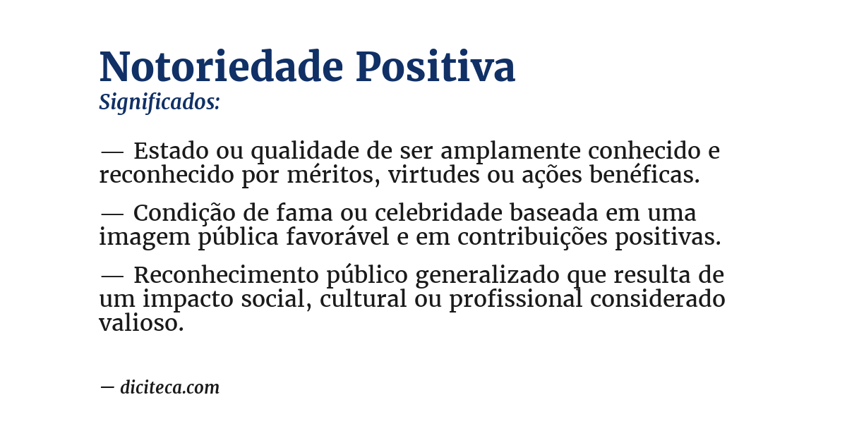 Significado de notoriedade positiva