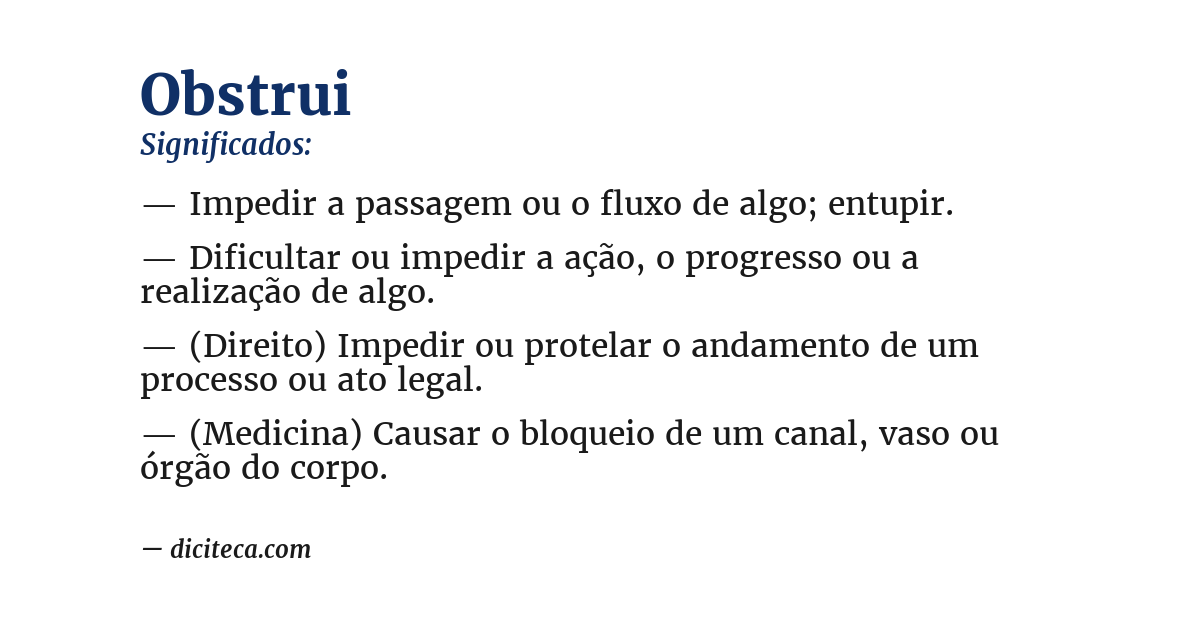 Significado de obstrui