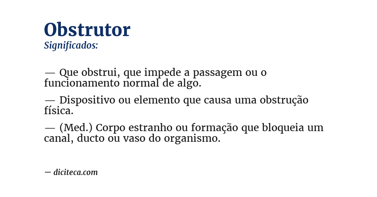 Significado de obstrutor