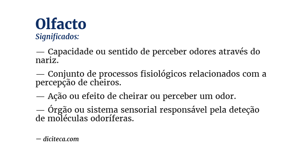 Significado de olfacto