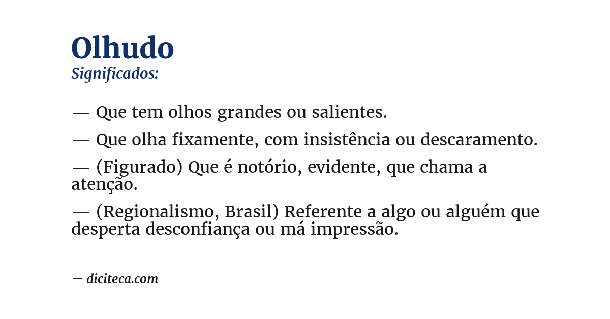 Significado de olhudo