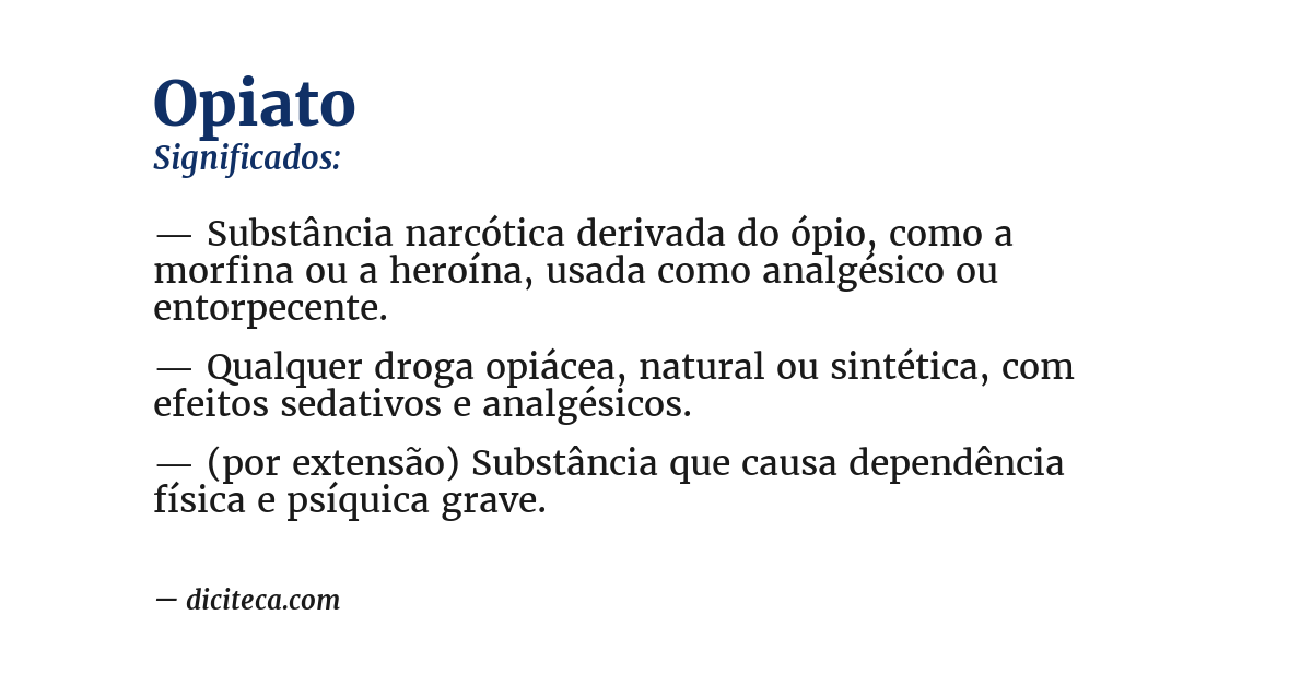 Significado de opiato
