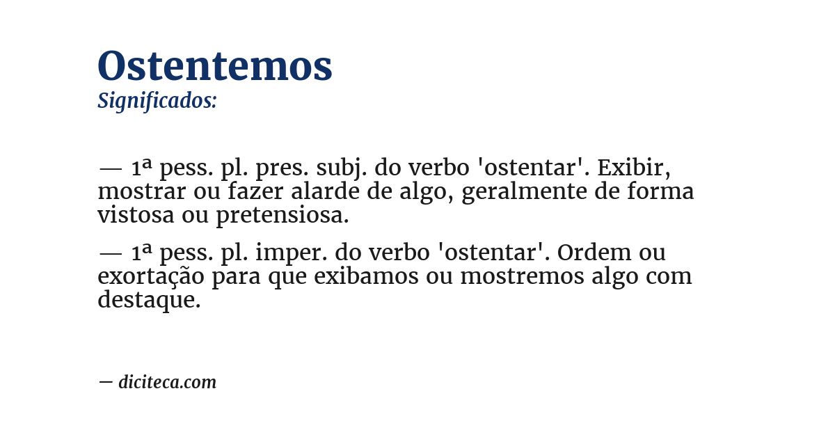 Significado de ostentemos