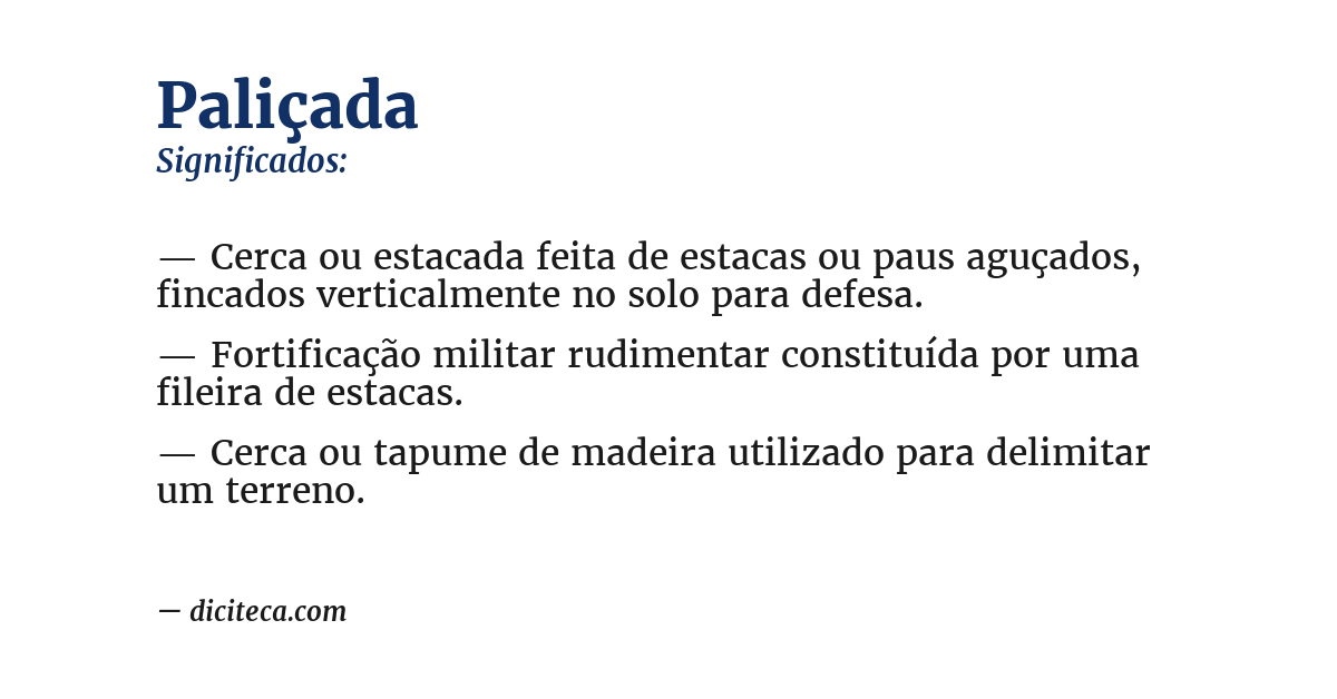 Significado de paliçada