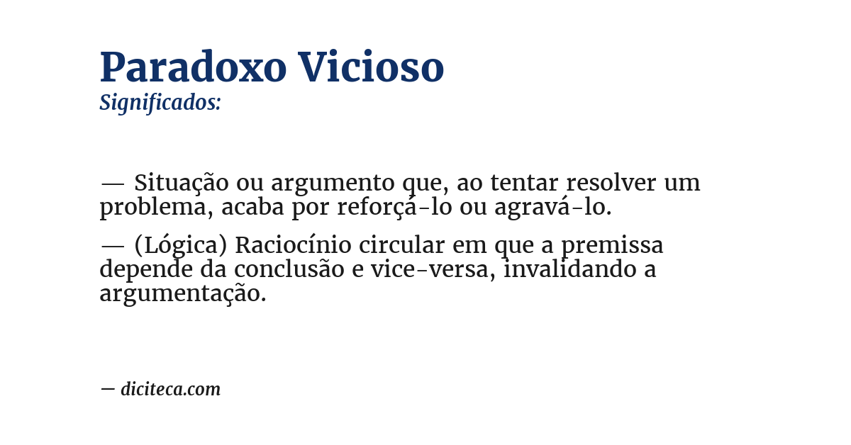 Significado de paradoxo vicioso