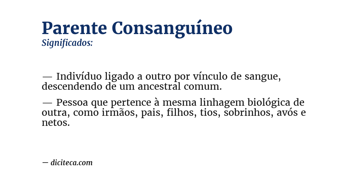 Significado de parente consanguíneo