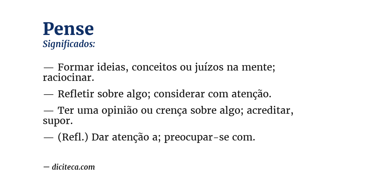 Significado de pense