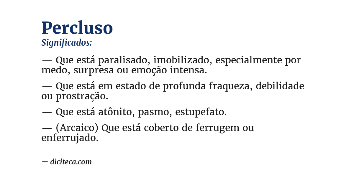 Significado de percluso