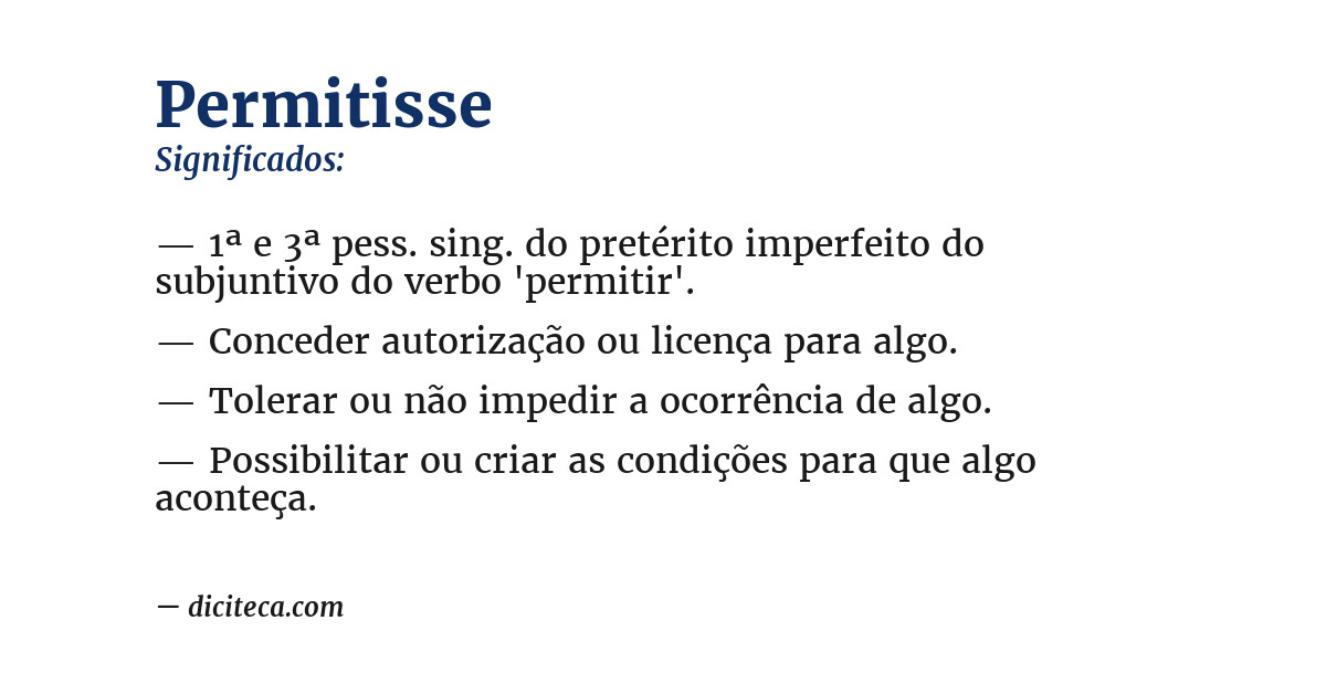 Significado de permitisse