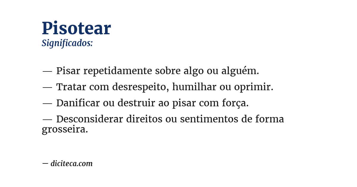 Significado de pisotear