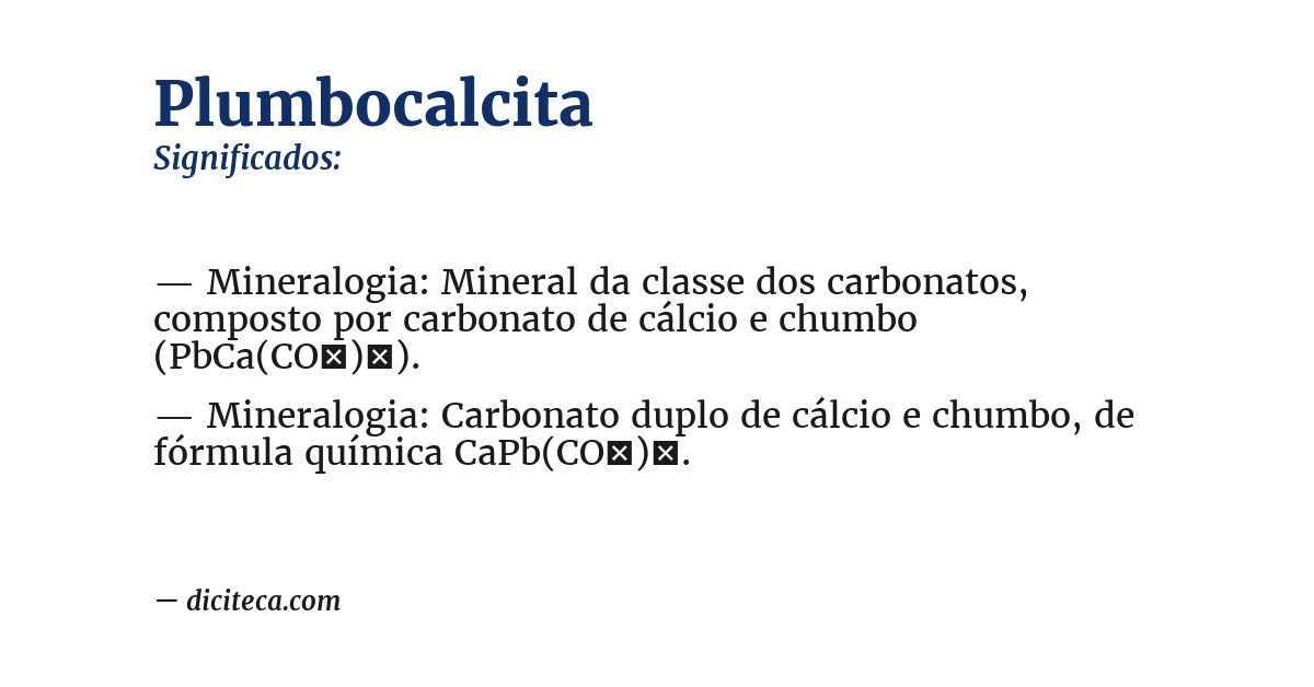 Significado de plumbocalcita