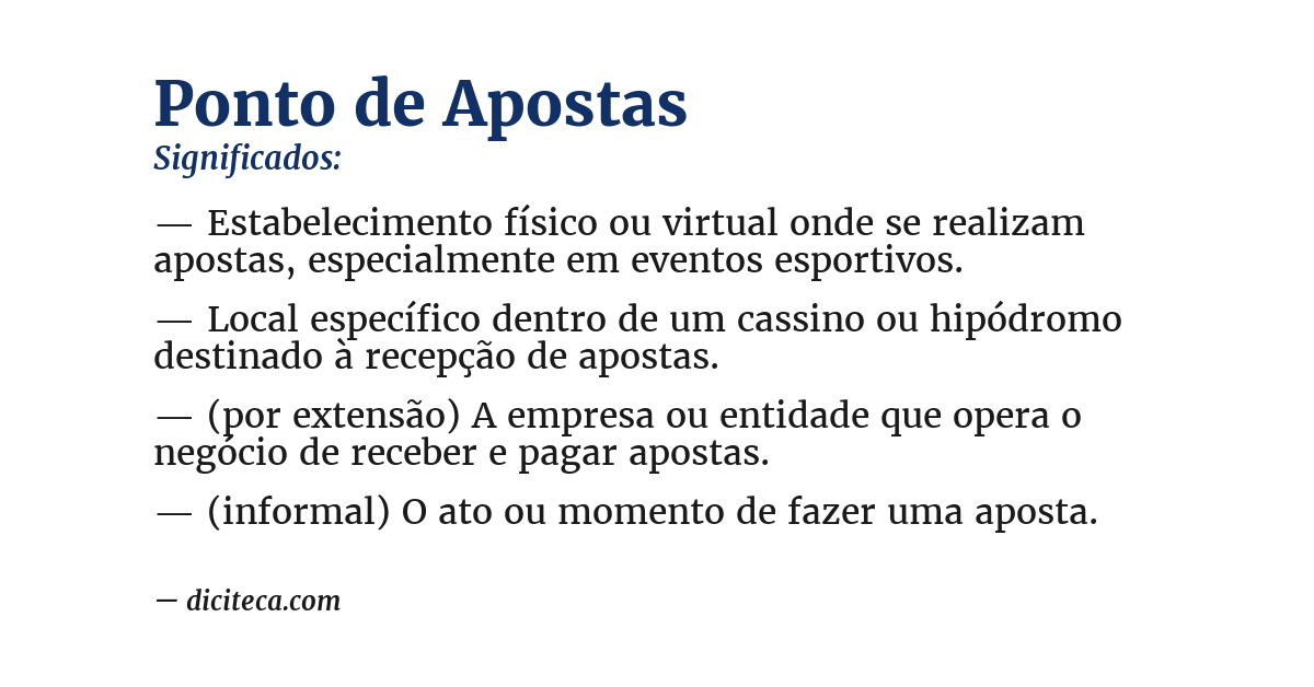Significado de ponto de apostas