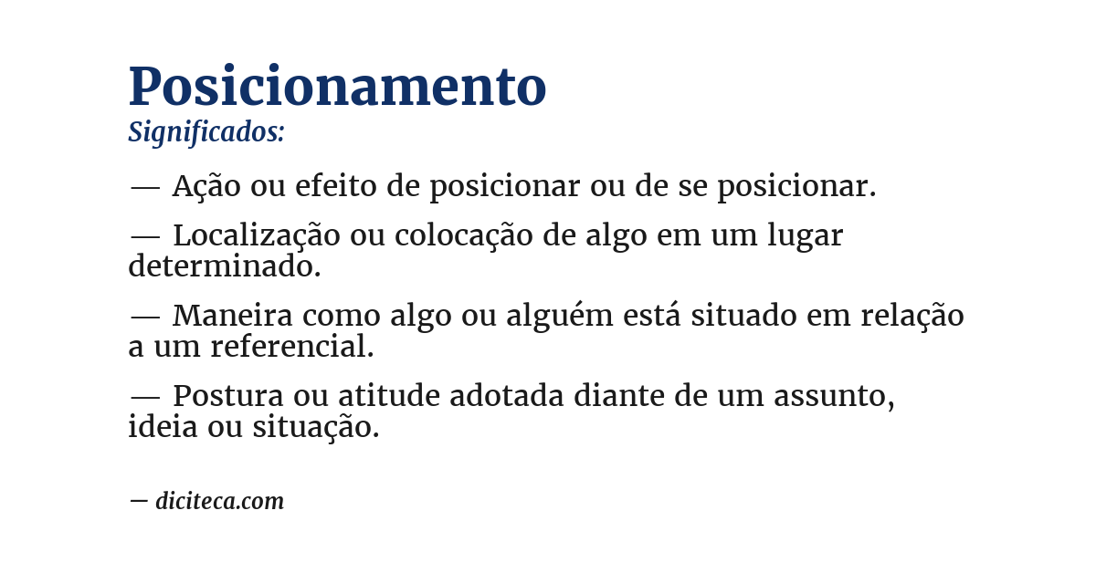 Significado de posicionamento