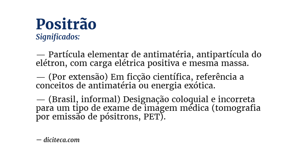 Significado de positrão