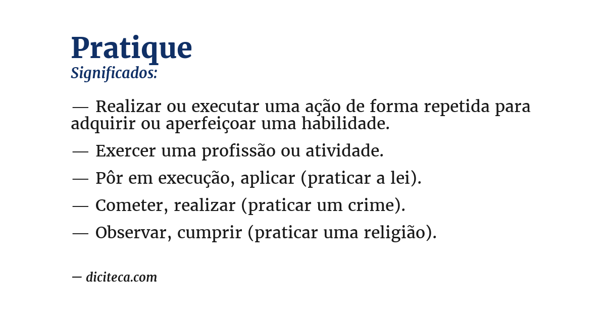 Significado de pratique