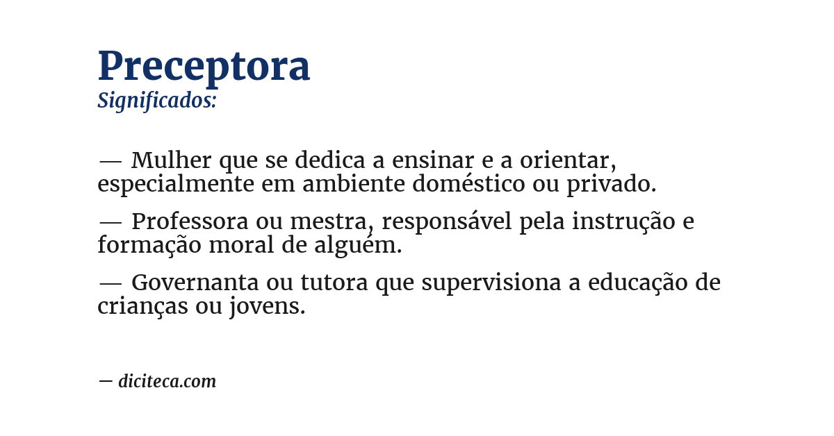 Significado de preceptora
