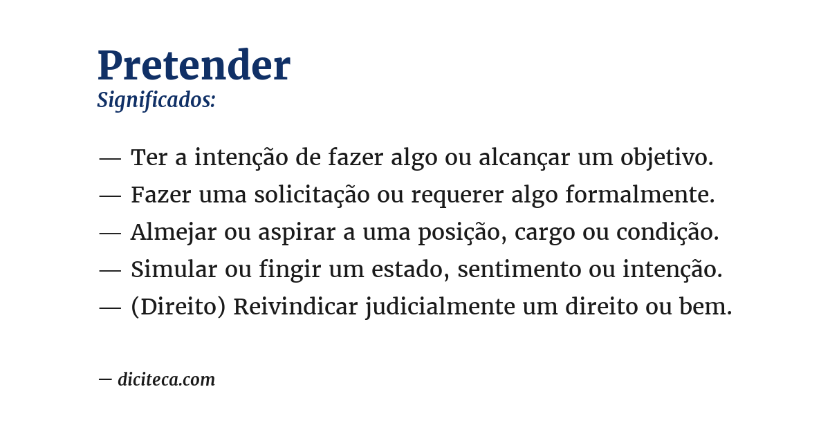 Significado de pretender