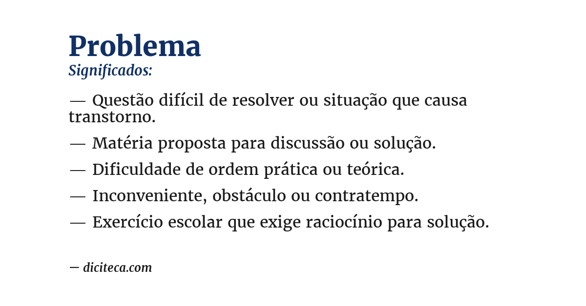 Significado de problema