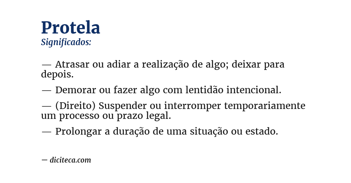 Significado de protela