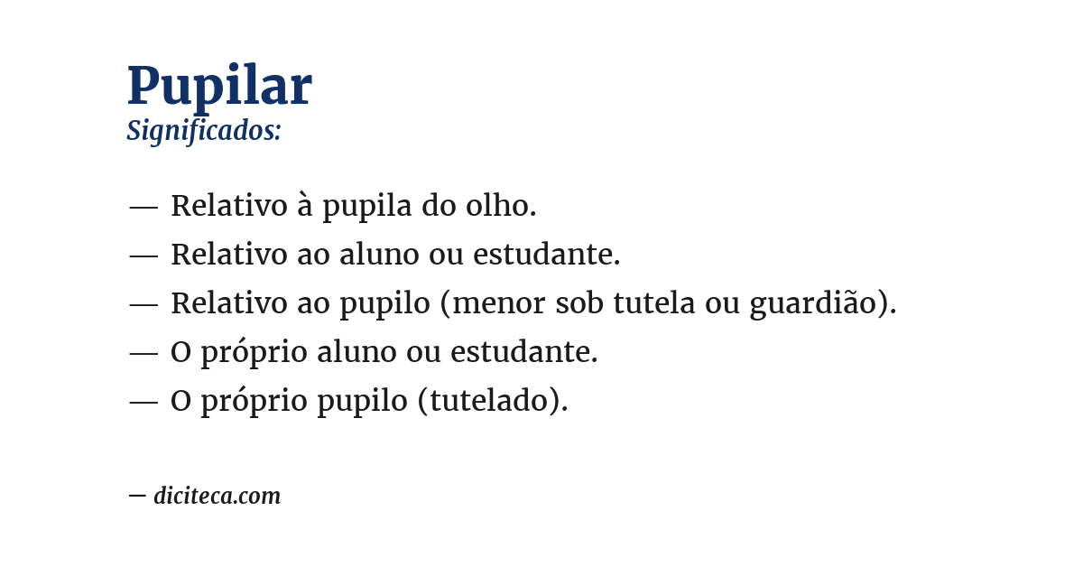 Significado de pupilar