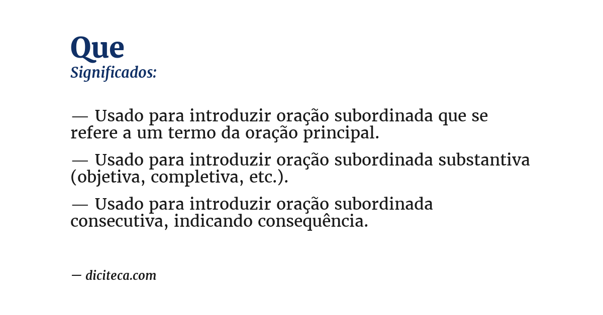 Significado de que