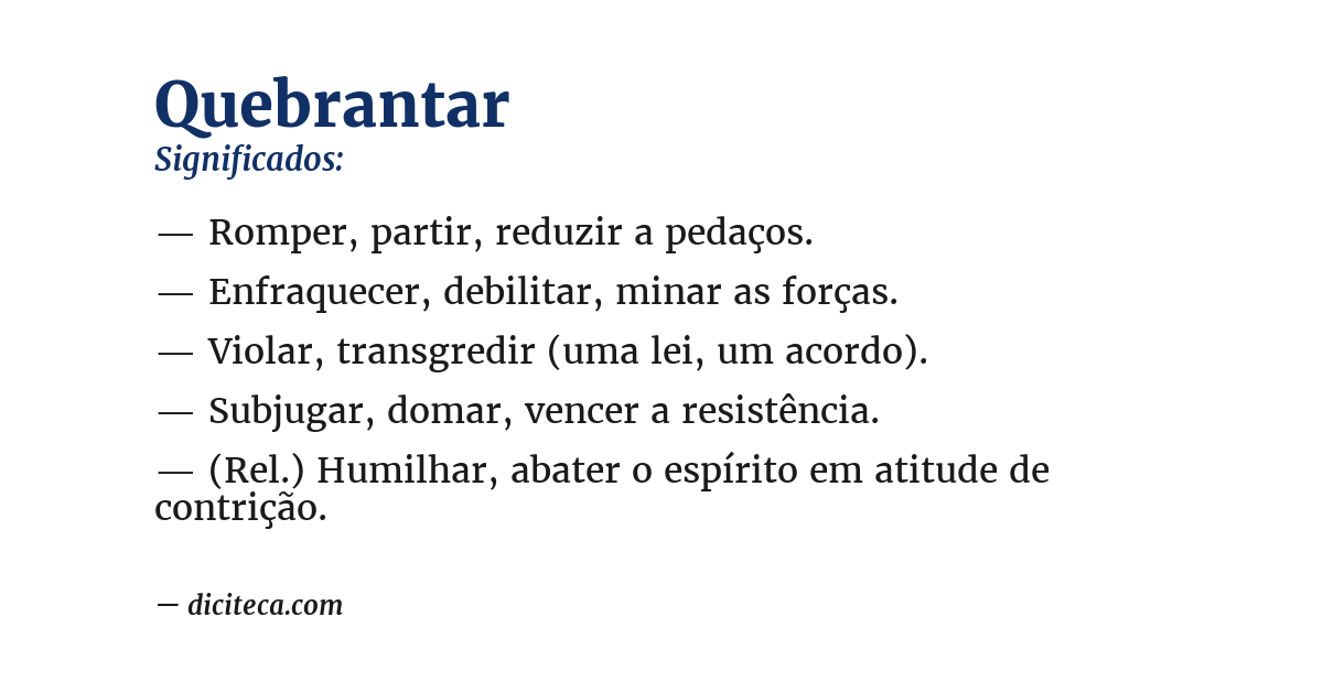 Significado de quebrantar