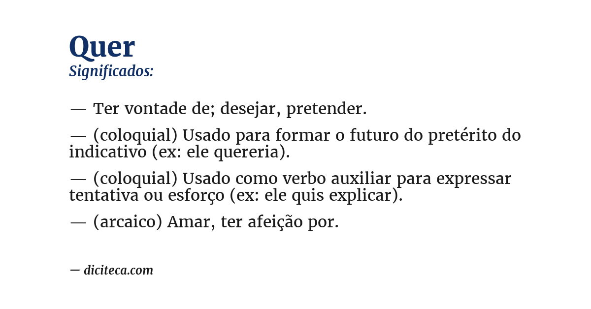Significado de quer