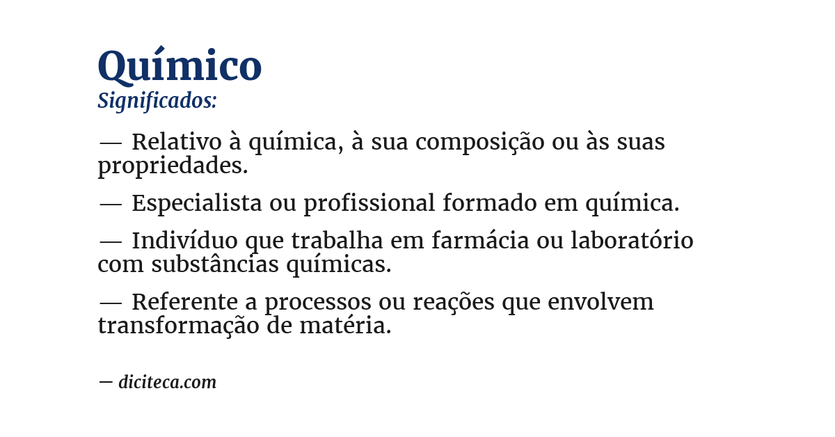 Significado de químico