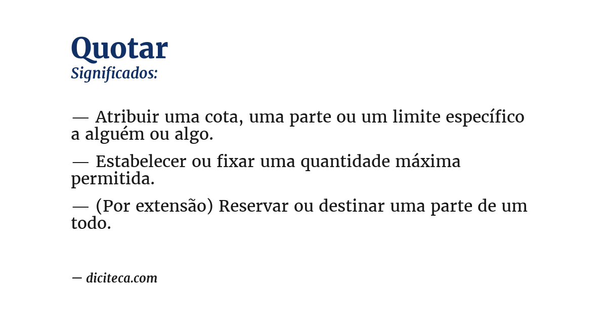 Significado de quotar