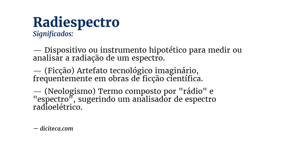 Significado de radiespectro