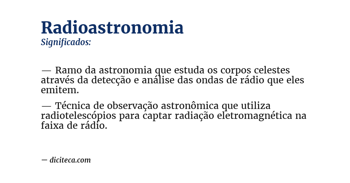 Significado de radioastronomia