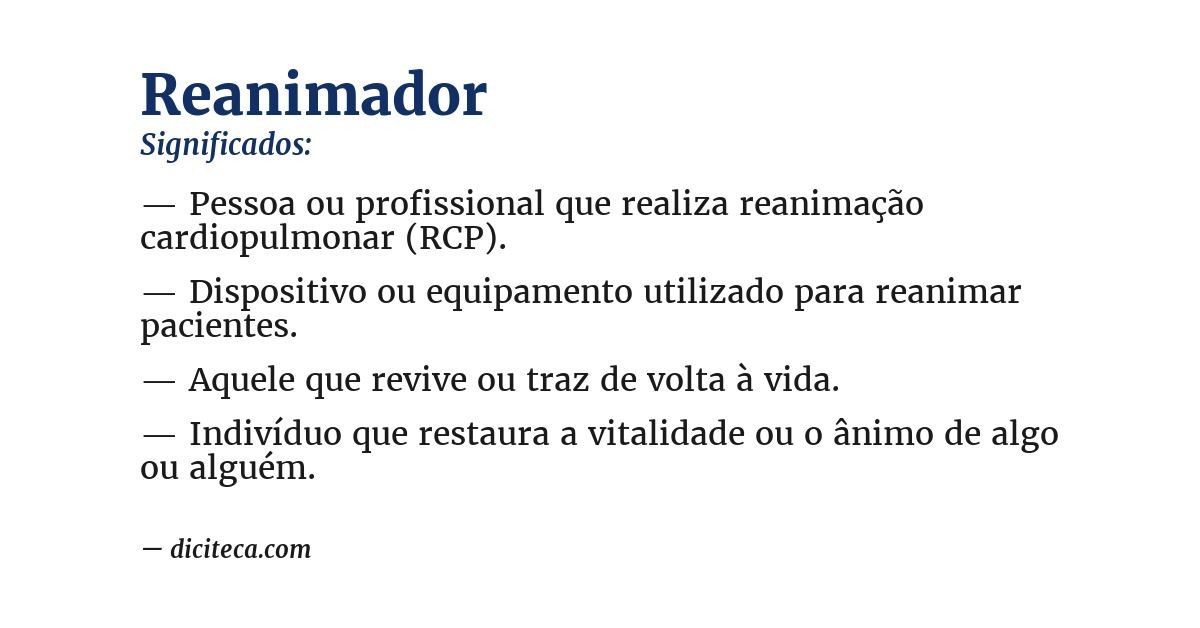 Significado de reanimador